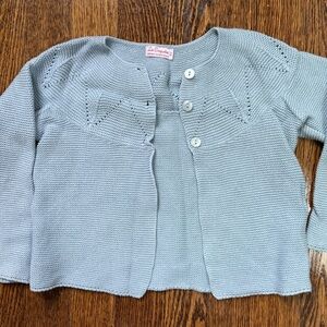 La Coqueta Girls blue cotton cardigan 4Y